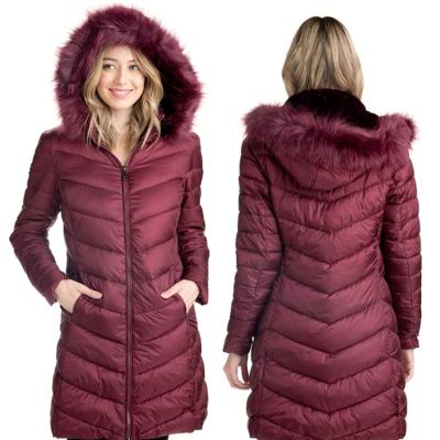 China Fahion Sustainable Women Hooded Slim Thick Outerwear Winter Long Down Jacket for sale