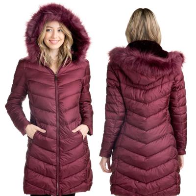 China Sustainable Custom Hooded Long Thin Lightweight Women's Winter Down Jackets for sale