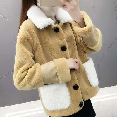 China Sustainable Wholesale Fur Suede Bonded Winter Womangirls Warm Jacket Winter Coat for sale