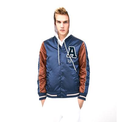 China Viable Mens Hip Hop Streetwear Casual Letter Embroidery Custom Baseball Bomber Jacket for sale