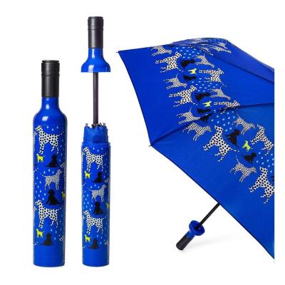 China Minimalist Promotion Wine Shape Umbrella Bottle Nylon Material Umbrella for sale