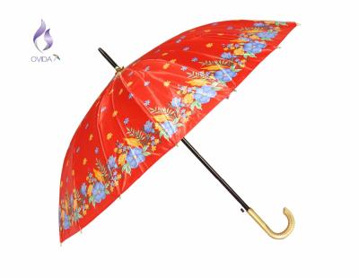 China Minimalist 16ribs long satin fabric gold crook handle colorful bangladesh market cheap umbrellas for sale