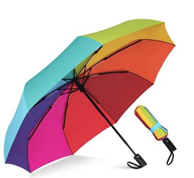 China Minimalist Ovida With Compact Umbrella Rainbow 3Folding Full Automatic Moving Umbrella for sale