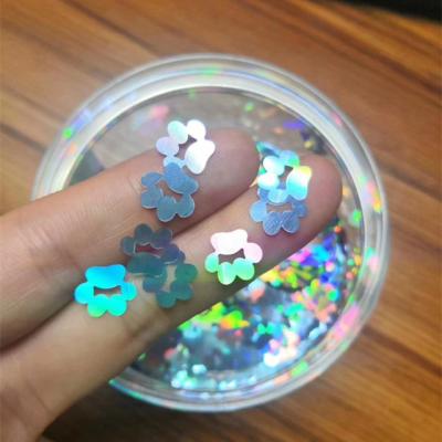 China Luxury High Quality Cosmetic Glitter Powder Makeup Sky Blue Small Paw Shape Nail Glitter Sequins For Nail Face Glitter Shapes Volume for sale