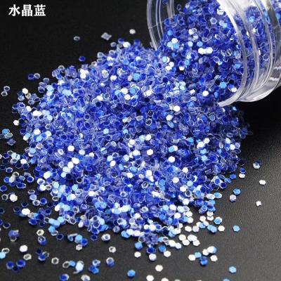 China 1Kg Hexagon Shape Art Craft Decoration Angle Evil Eyes Luxury Blue Flashing Glitters for sale