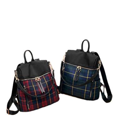 China New Anti-theft Women Waterproof Fashion Trendy Daily Travel School PU Leather Woman Bag Plaid Backpack Custom Luxury Backpack for sale