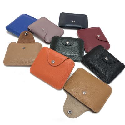 China Vintage Cowhide Instant Leather Wallet Button Button Leather Wallet Custom Waterproof Wallet for sale