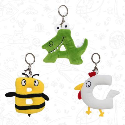 China Custom Key Chain 12CM English Alphabet Name Initial Letter Keychains Keychains Plush Toy Creative Pendant Creative Educational Toys for sale