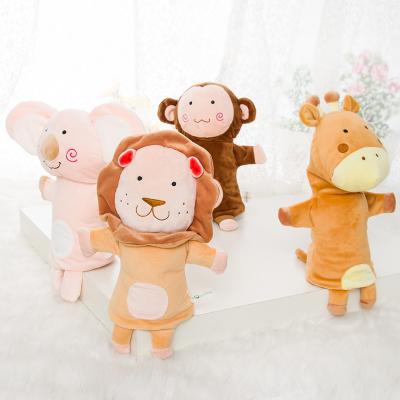 China Soft Plush Animal Hand Puppets Stuffed 3+ Years 614SLB-30-04 EN71 Educational Toy Cartoon Bear Giraffe Puppets Bebecocoon 25*20*3.5cm for sale