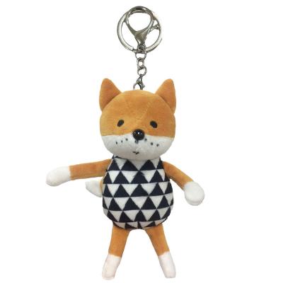 China Intelligence Kawaii Developing Plush Mini Animal Toy Keychain Custom Made With Clothes for sale