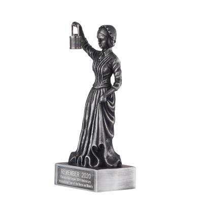 China Europe Decoration Statue Antique Sculpture Souvenir 1 Silver Plating Zinc Alloy NC Florence Nightingale Statue Memorize Metal; GUA for sale