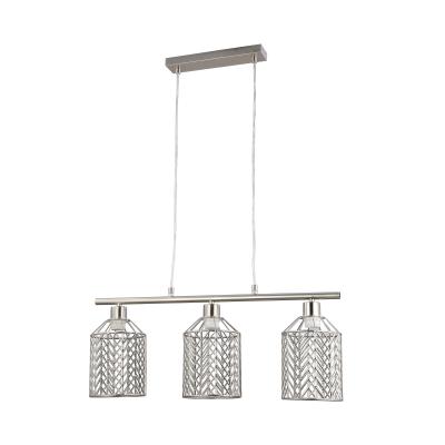 China Kitchen Island Fish Bone Metal Cage 3 Lights Kitchen Island Pendant Lamp for sale