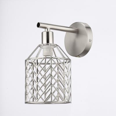 China Industrial Shiny Industrial Stylish Nickel Fish Bone Metal Cage Wall Mounted Sconce for sale