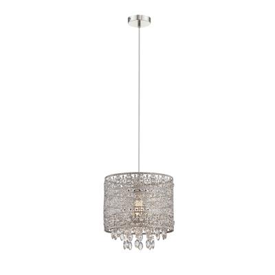 China Wholesale Modern Metal Shade Luxury Cavity Crystal Beads Hanging Pendant Lamp LED Ceiling Light Fixture for sale