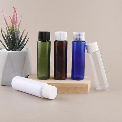 China Personal Care PET Empty Airless Bottle Travel Containers 30ml Round Refillable Lotion Bottle With Screw Lid for sale