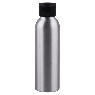 China Personal Care Empty Aluminum Cosmetic Packaging Water Lotion Bottle Metal Silver Bottle With Plastic Lid for sale