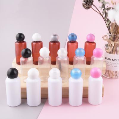 China Newest Brown 30ml Transparent White Personal Care Oil Bottle PET Plastic Head Dropper Bottle For Skin Care Packaging for sale