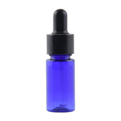 China Transparent Blue Green Brown Personal Care 10ml PET Essential Oil Dropper Bottle for sale