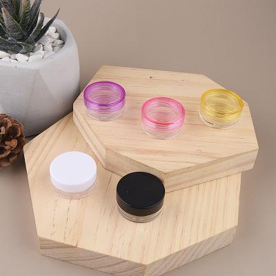 China White Transparent Black Round Eye Cream Container Personal Care PP Eyeshadow Jar Pink Plastic Flat Jar 3g 5g Eye Cream Container for sale