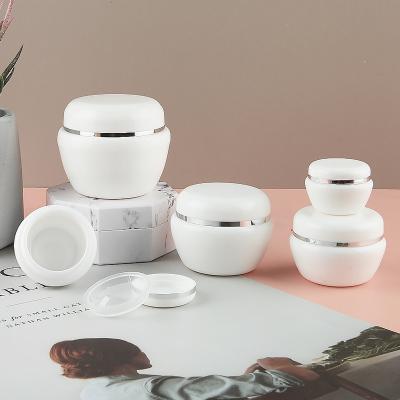 China Wholesale Cosmetic Container 5g 10g 20g 30g 50g White Plastic Packaging Container 5g 10g 20g 30g 50g Skin Care Cream White Plastic Cream Jar for sale