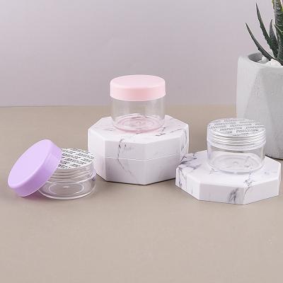 China Mini 10g 15g 20g 30g 50g Personal Care Hot Selling PS Skin Care Cream Plastic Jar Round Bottom Jar With Colorful Lids for sale