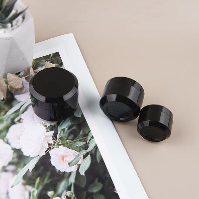 China Wholesale Custom Personal Care 5ml 15ml 30ml PS Black Cosmetic Plastic Jar For Manicure Container for sale