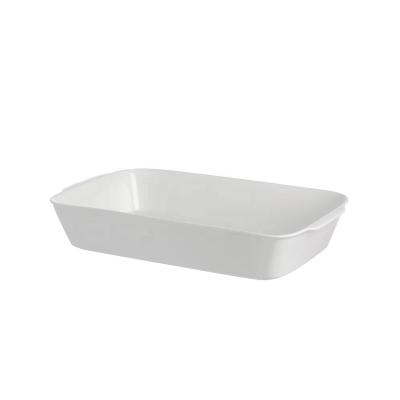 China Sustainable Western home oven safe bakeware serving dishes oval custom white porcelain baking dish for Restaurants, Fine Dining, Events for sale