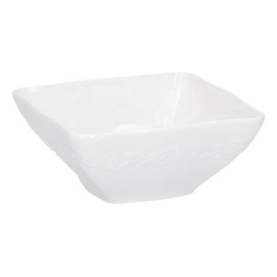 China Sustainable Factory Direct Wholesale Elegant Ceramic Fruit Bowl Salad Bowl Embossed Rose Design for Fruits, Salads, and Restaurants for sale