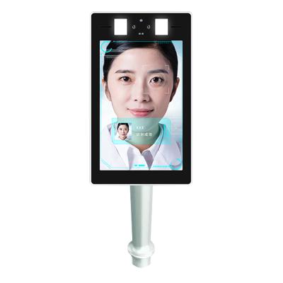 China Haiwei H28 Camera AI Face Recognition Thermal Body Temperature Detect Monitor Camera Voice Alarm Facial Access Control 8.0 Inch IPS LCD Screen for sale