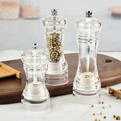 China Wholesale Stocked Pepper Grinder Stocked Glass Pepper Shaker Tall Slender Stainless Steel Lid Gold Rack Salt Mill for sale