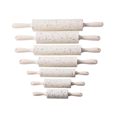 China New Design Viable Viable Dots Pattern Silicone Non-Stick Pin Colorful With Plastic Handle Wholesale Pins for sale