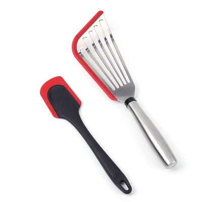 China Wholesale viable alat dapur set 9pcs non stick stainless steel handle nylon utensils set nylon cooking tools spatula for sale