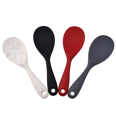 China High Quality Sustainable Non Stick Silicone Rice Paddle Integrated Rice Serving Spoon Custom Kitchen Tools for sale