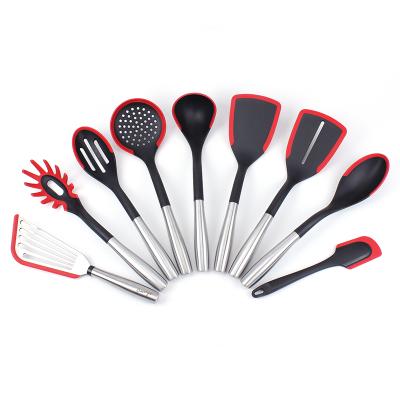 China 2021 New Durable Cooking Ware Heat Resistant Nylon Utensils With Stainless Steel Handle Kitchen Accessories for sale