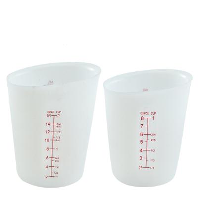 China Sustainable Sustainable Kitchen Tools Food Grade Silicone Portable Cooking Jug 250ml 500ml Measuring Cups for sale