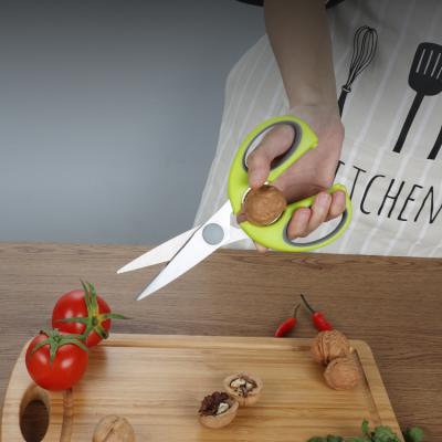 China Best Multifunctional Stainless Steel Kitchen Tools Multifunctional Stocked Shears for Vegetable and Meat Kitchen Sharp Scissors with Shell for sale