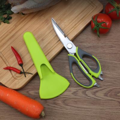 China Multifunctional Kitchen Instruments Stainless Steel Stocked Bone Shears With Nuts Biscuit Sharp Multifunctional Kitchen Scissors for sale