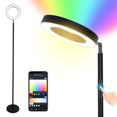 China Dimmable RGB LED Modern White Minimalist Standing Floor Lamp Patent Design Floor Stand Glowing Lamp for sale