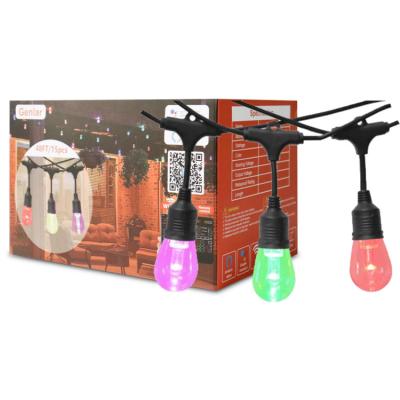 China IP65 Patio String Lights WiFi App Control Outdoor Waterproof Multicolor Music LED RGB Tuya String Light for sale