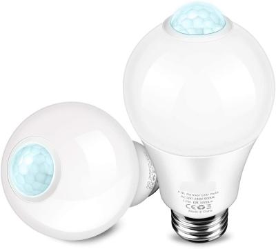 China Hotel Amazon E26 E27 Base LED Light Bulb 12W Smart Human PIR Sensor LED Light Bulb for sale