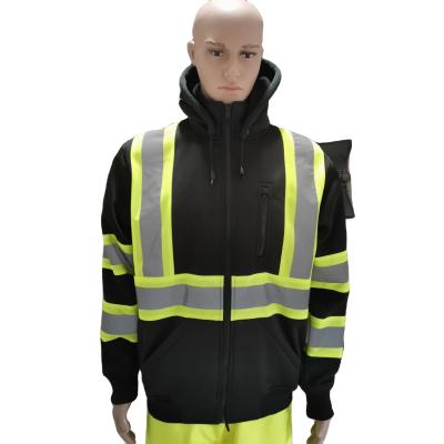 China Coating Hood Single Detachable High Strength Fleece Velor Velor YG Safety Reflective Sweatshirt Coating for sale