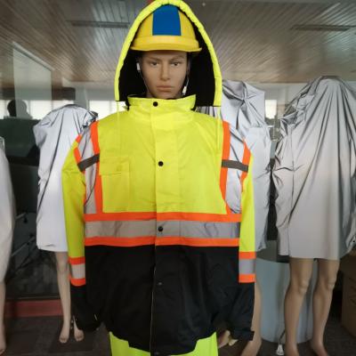 China 300 D Oxford & 260g Fleece Reflective Safety HI-VIS Bomber Jacket for sale