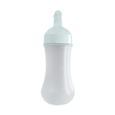 China 350ml PE Food Press Type Translucent Plastic Ketchup Salad Bottle for sale