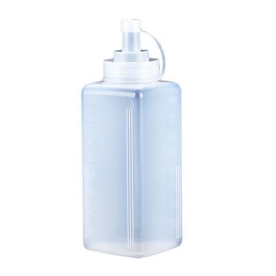 China Large Capacity 800ml Food Salad Ketchup Translucent PE Plastic Jam Bottle for sale