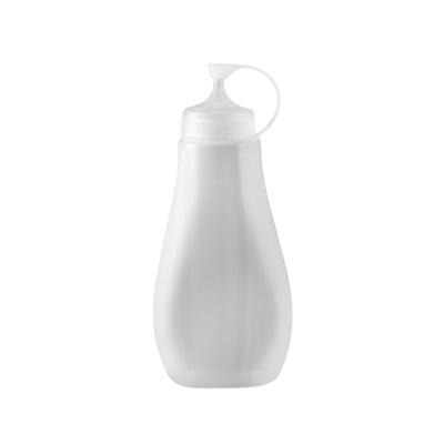 China Large capacity 550ml white food type salad ketchup PE plastic squeeze bottle for sale