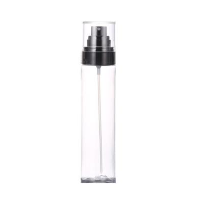 China 100ml PET PP Cosmetic Portable Transparent Cosmetic Plastic Spray Bottle With Cap for sale