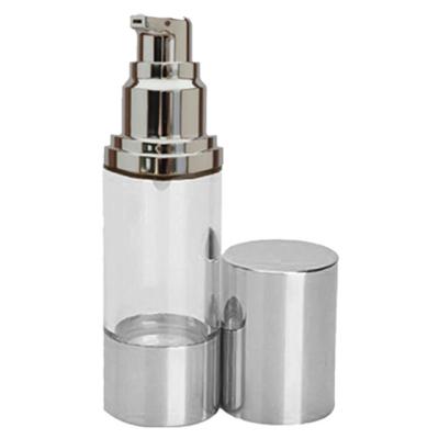 China Silver Type Cosmetic Refillable Airless Press 30ml Pump Bottle for sale