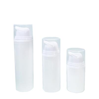 China White Cosmetic Perfume PP Pump Press 50ml Plastic Airless Type Cosmetic Bottle for sale