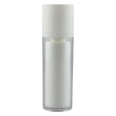 China 50ml Cosmetic White Screw Cap ABS Plastic Airless Emulsion Bottle for sale