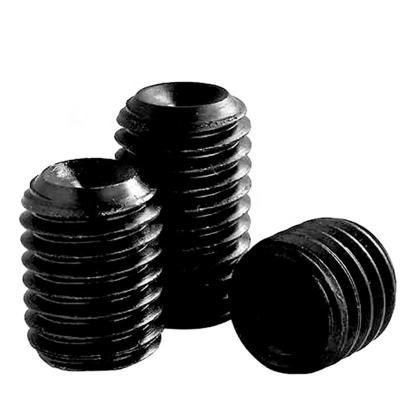 China Headless With Cup Point DIN916 Black Inner Hex Socket Set Screws With Cup Point OEM Steel Stock Support for sale